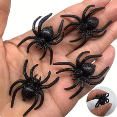Mini Plastic Spider Toys Set of 5 Halloween Decoration Accessories