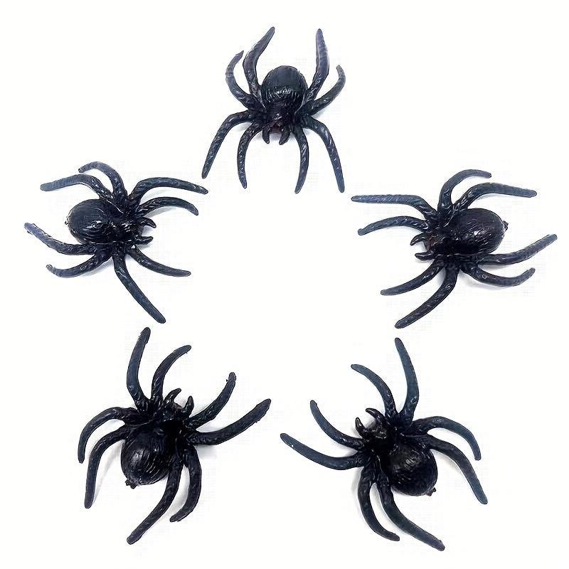 Mini Plastic Spider Toys Set of 5 Halloween Decoration Accessories