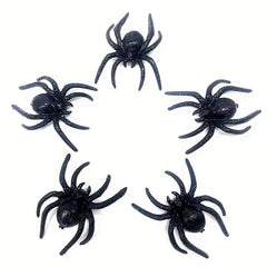 Mini Plastic Spider Toys Set of 5 Halloween Decoration Accessories