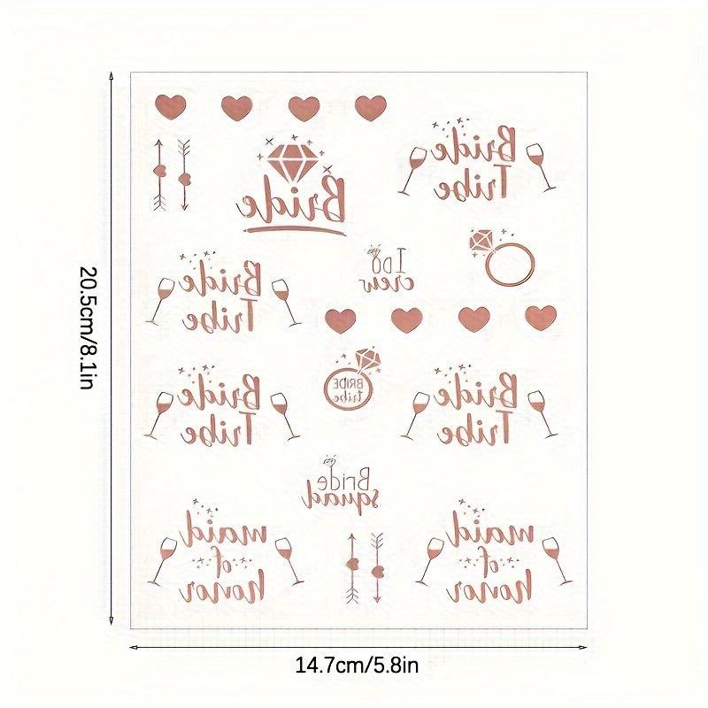 Bridal Veil Satin Belt & Tattoo Stickers Set