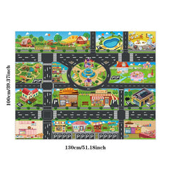 Play Mats House Traffic Road Signs Car Model Parking City Scene Map Rug Foam Mat