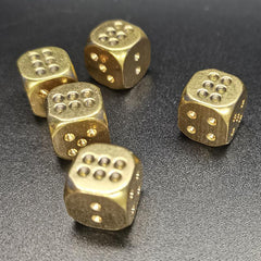 Brass Dice Pure Copper Metal Solid Dice Hand Sanding Bar Supplies
