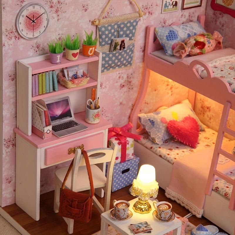 Girl Room Bedroom 3D Puzzle Doll House Kit Children Girls Toys DIY House