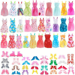 26pcs Mixed Style Mini Skirts, Necklace, Shoes Doll Accessories Set