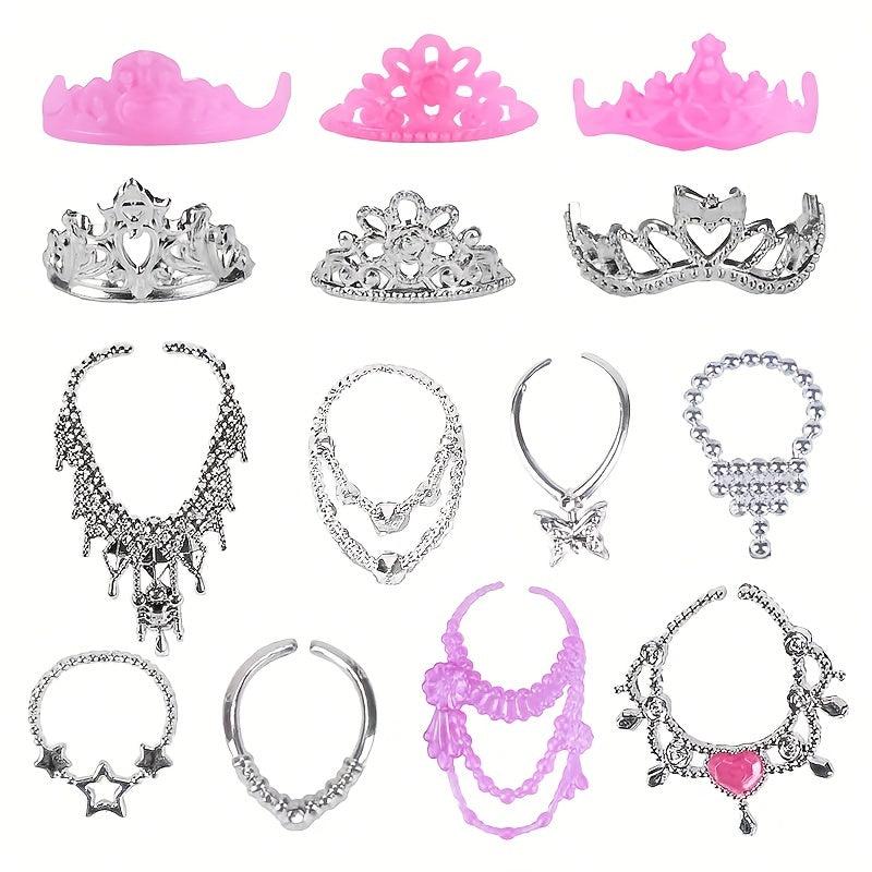 26pcs Mixed Style Mini Skirts, Necklace, Shoes Doll Accessories Set