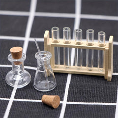 Mini Glass Test Tube Measuring Cup Set - Dollhouse Decoration