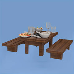 Kids BBQ Table Pizza Set with Dollhouse Decor