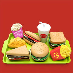 DIY Fast Food Set Mini Sandwich French Fries Hamburger Toy for Kids