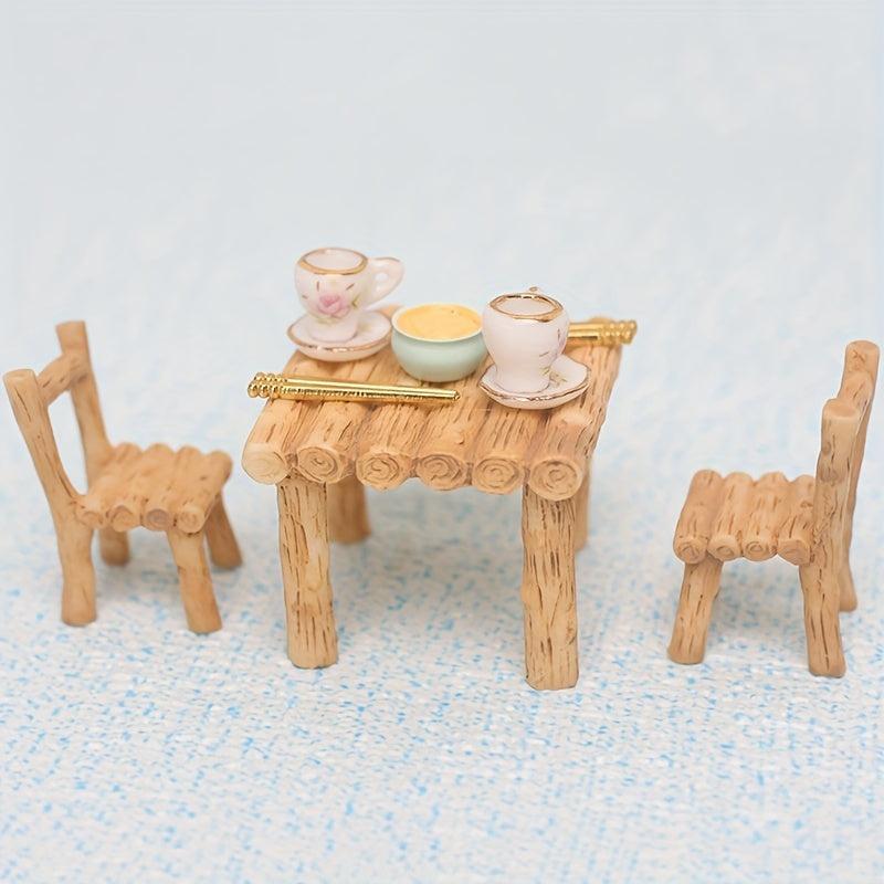 3pcs Resin Mini Dollhouse Swing Set Simulation Play House Toys