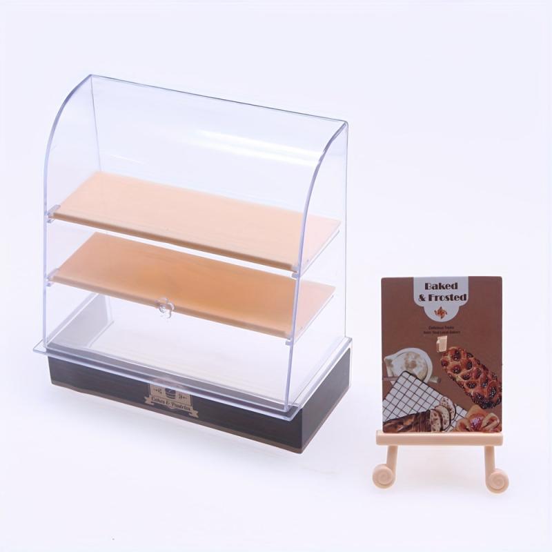 Mini Cake Cabinet Shelf Display Cabinet Dollhouse Food Play Model Accessories