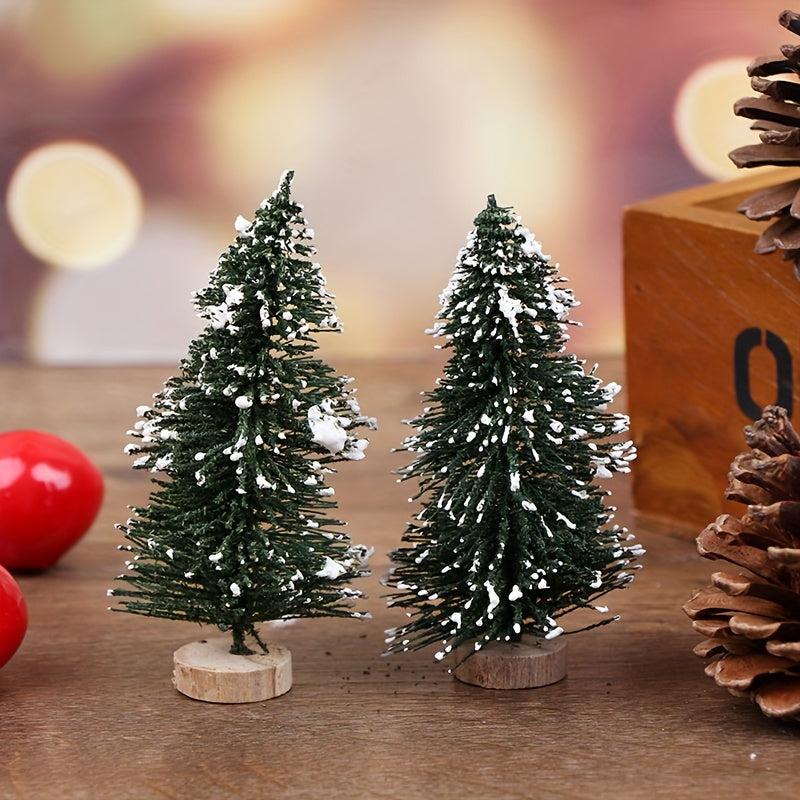 2pcs Dollhouse Christmas Trees Fairy Garden Doll House Decoration