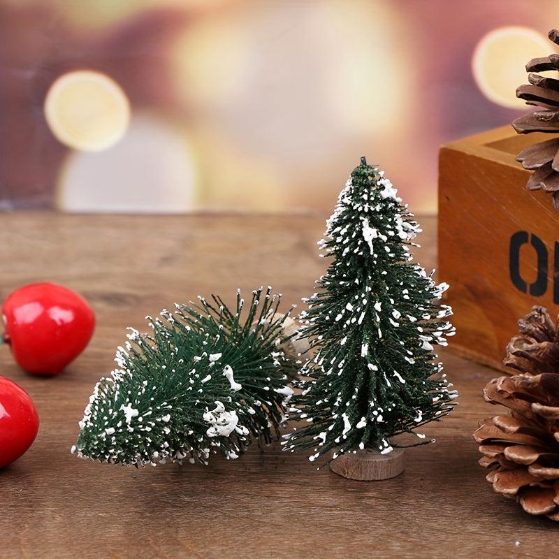2pcs Dollhouse Christmas Trees Fairy Garden Doll House Decoration