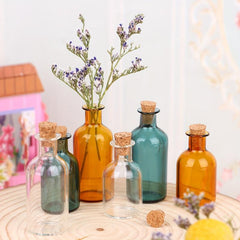 1/12 Dollhouse Glass Bottle with Cork Cover - Storage & Toy Accessory