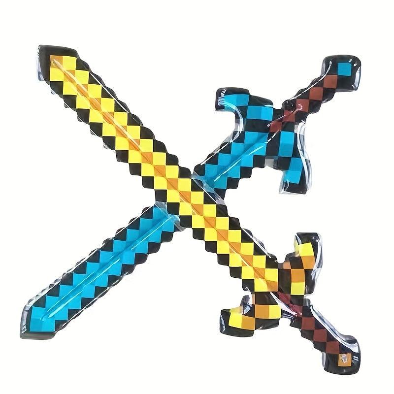 2pcs Gem Sword Golden Sword Inflatable Toys Halloween Decoration Family Games