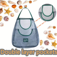 Beach Mesh Shovel & Bag for Shell Collecting Sand Scooper Shark Tooth Sifter
