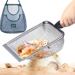 Beach Mesh Shovel & Bag for Shell Collecting Sand Scooper Shark Tooth Sifter