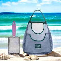 Beach Mesh Shovel & Bag for Shell Collecting Sand Scooper Shark Tooth Sifter