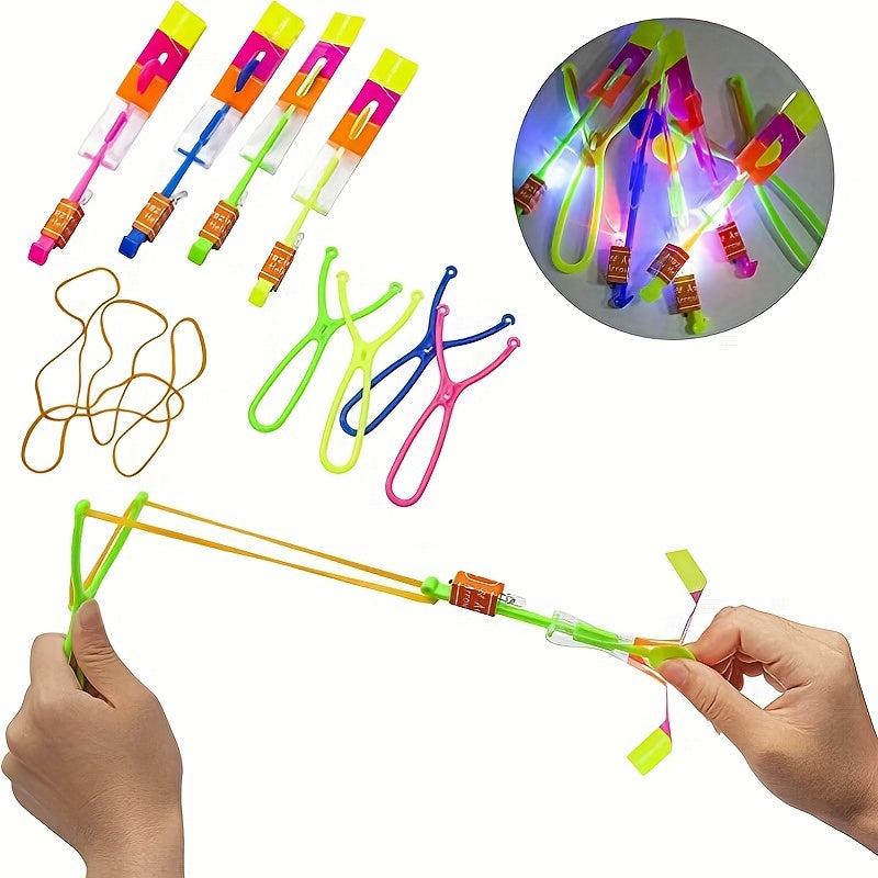 12pcs Luminous Slingshot Dragonfly Night Toys Outdoor Flying Glow In Dark
