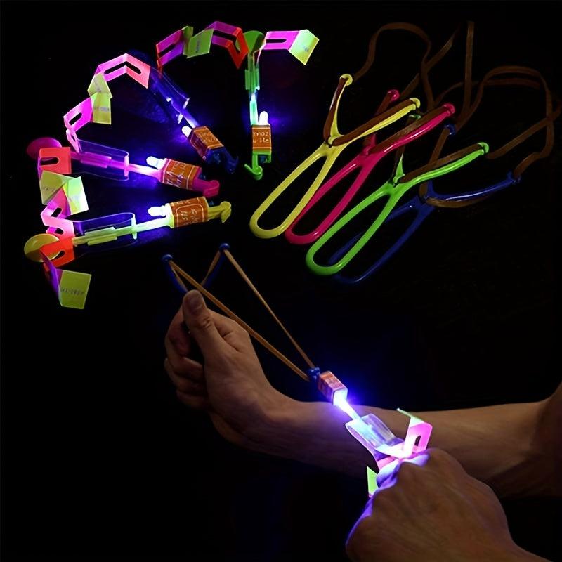 12pcs Luminous Slingshot Dragonfly Night Toys Outdoor Flying Glow In Dark