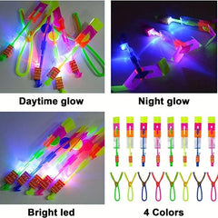 12pcs Luminous Slingshot Dragonfly Night Toys Outdoor Flying Glow In Dark