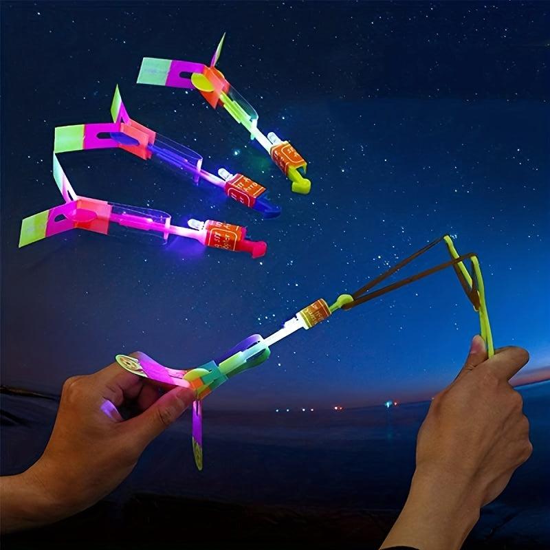 12pcs Luminous Slingshot Dragonfly Night Toys Outdoor Flying Glow In Dark