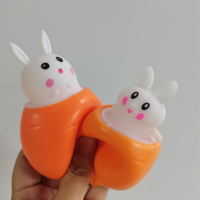 Squishy Carrot Rabbit Squeeze Ball Radish Rabbit Stress Fidget Toy