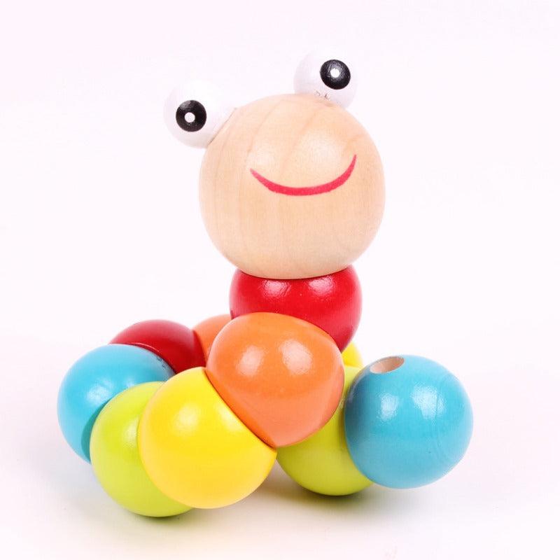 Colorful Twisted Worms Caterpillars Animal Dolls Wooden Puzzle Toys