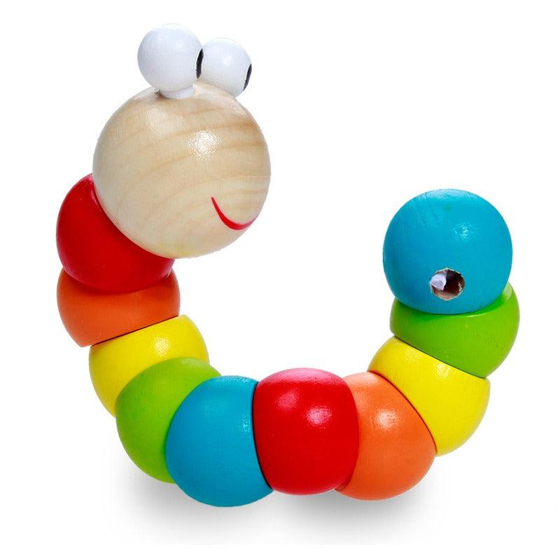Colorful Twisted Worms Caterpillars Animal Dolls Wooden Puzzle Toys