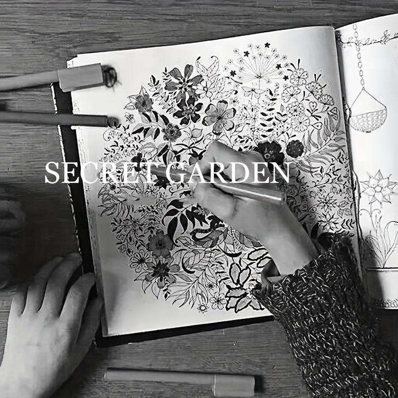 Hand Drawn Secret Garden Coloring Book