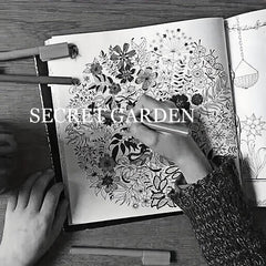 Hand Drawn Secret Garden Coloring Book