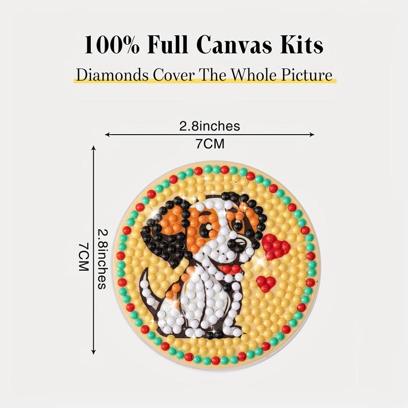 2pcs Acrylic Glass Diamond Painting Car Coasters, DIY Upgrade for GM Parts
