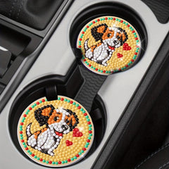 2pcs Acrylic Glass Diamond Painting Car Coasters, DIY Upgrade for GM Parts