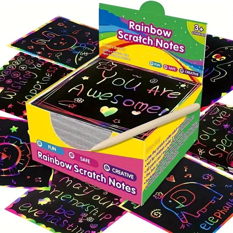 100pcs Magic Scraping Paper Craft Kit DIY Party Favor Games