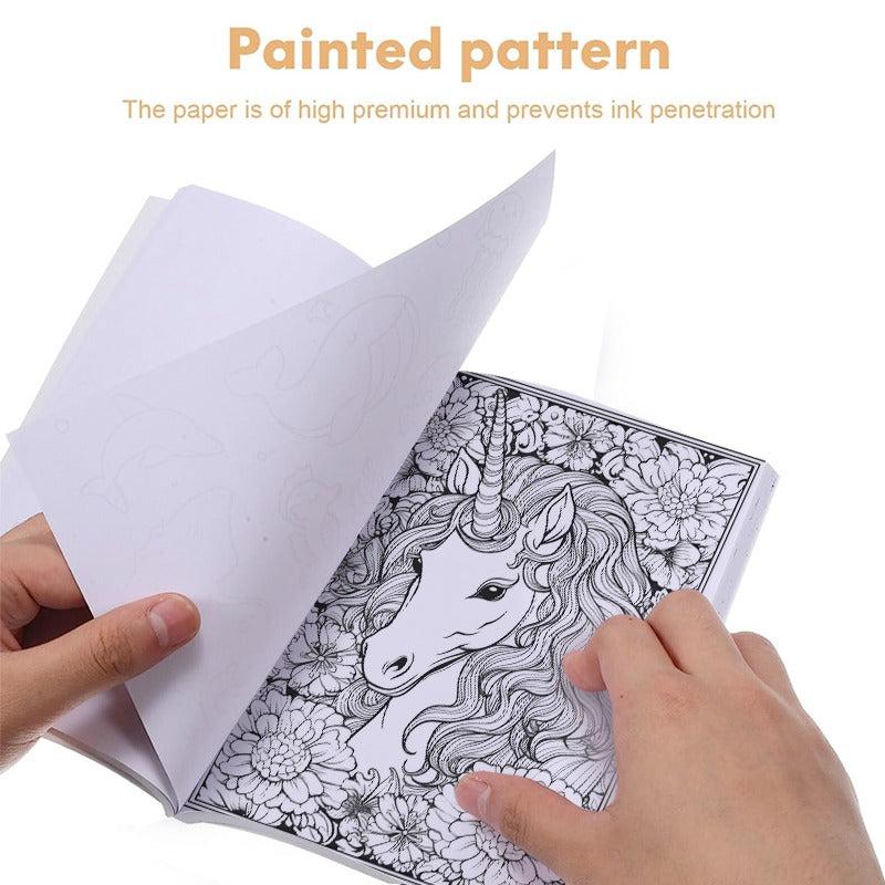 Unicorn Adult Coloring Book A4 Thick Paper 30 Pages