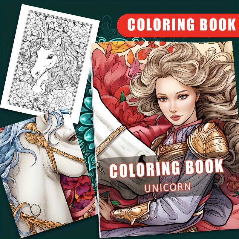 Unicorn Adult Coloring Book A4 Thick Paper 30 Pages