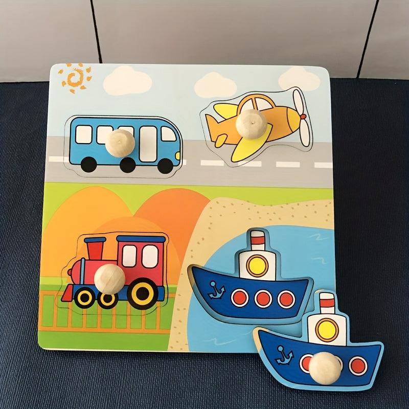 Kids Hand Scratching Board 3D Puzzle Wooden Toy Baby Montessori Fruit Cognitive