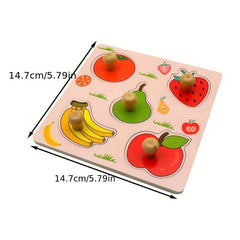 Kids Hand Scratching Board 3D Puzzle Wooden Toy Baby Montessori Fruit Cognitive