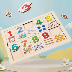 Wooden Number Matching Puzzle for Kids - Enhance Early Math Skills