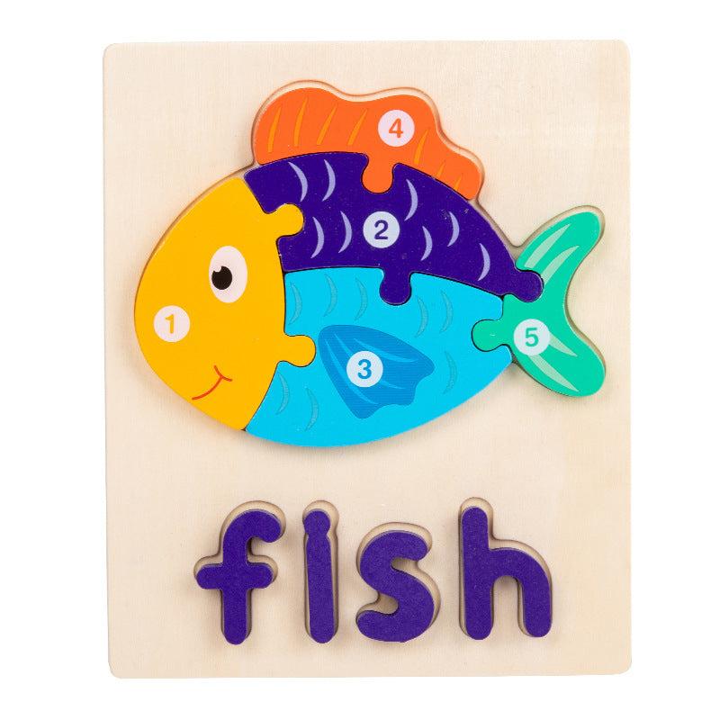 Wooden Animals Jigsaw Puzzles for Toddlers 3 4 5 Years Old Montessori Educationa