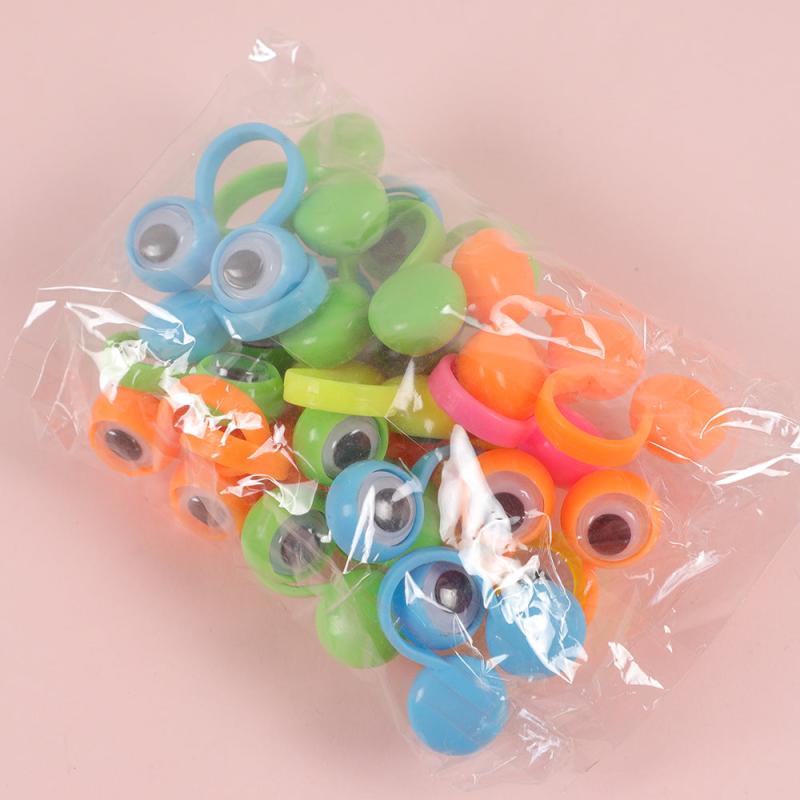 10pcs Eye Finger Puppets Rings Wiggle Eyes Toys Birthday Party Halloween Gift