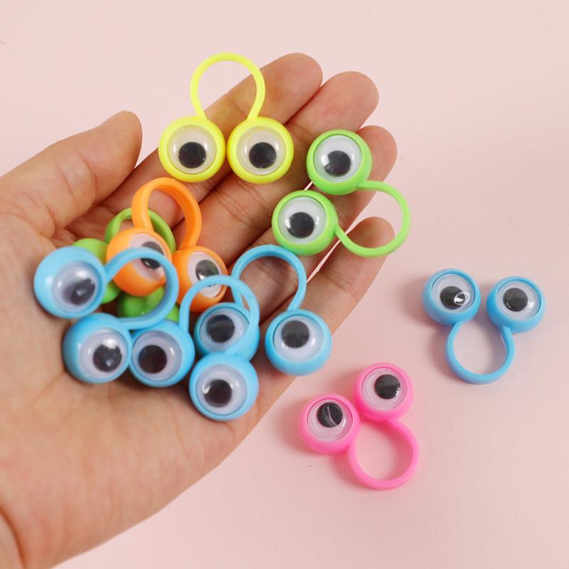 10pcs Eye Finger Puppets Rings Wiggle Eyes Toys Birthday Party Halloween Gift