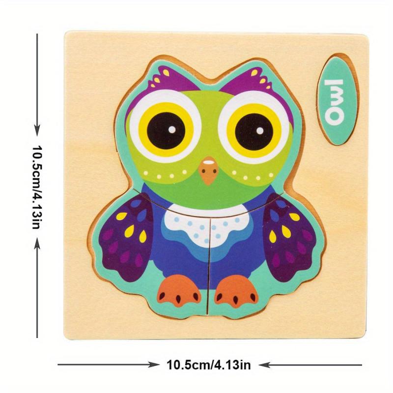 Small Wooden Jigsaw Puzzle Cartoon Animal Vehicle Educational Toy