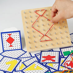Montessori Shape Rubber Nail Board Puzzle Toy for Kids