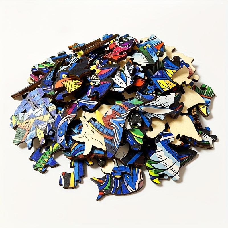 Double Wolf Jigsaw Special shaped Animal Puzzle Toy For Adults