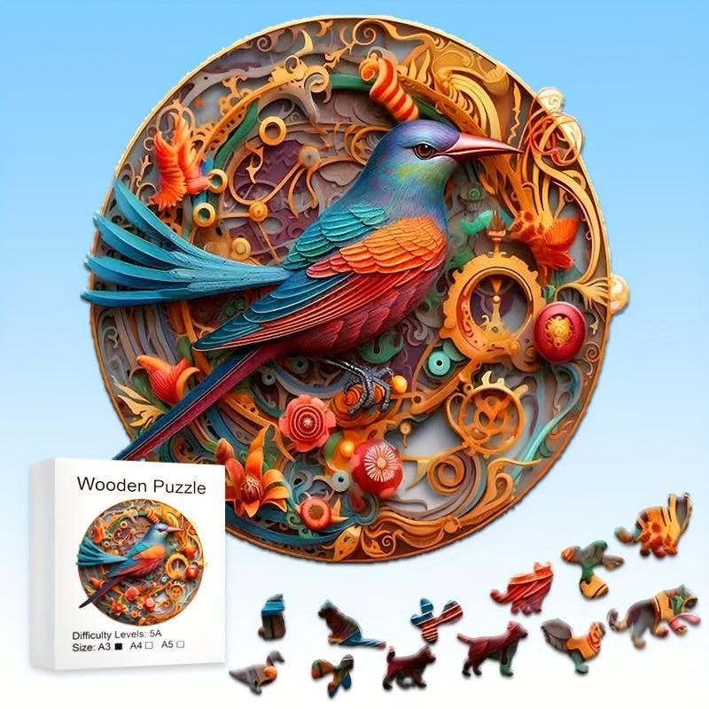 Bird Shaped Wooden Puzzle - Mind-Challenging Brain Teaser