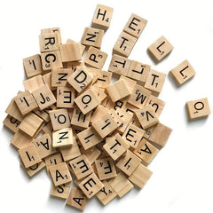 Wood Letter Tiles for Crafts and Games
