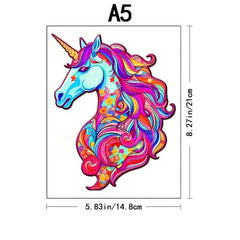 Unicorn Wooden Puzzles Unique Shape High Quality Family Puzzle