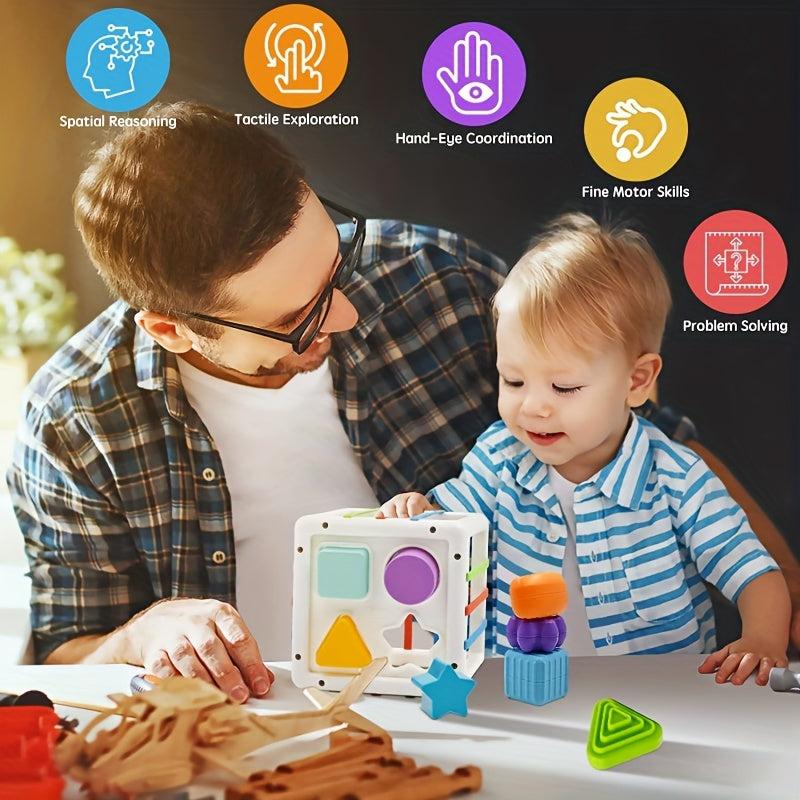 Montessori Shape Sorter Sensory Bin Toy for Baby 1st Birthday