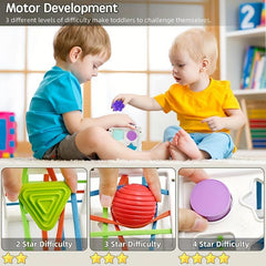 Montessori Shape Sorter Sensory Bin Toy for Baby 1st Birthday