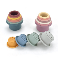 Montessori Educational Toys Baby Silicone Hourglass Stacking Cup